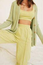 Load image into Gallery viewer, L.A Parties Ribbed Crop // Lime
