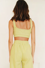 Load image into Gallery viewer, L.A Parties Ribbed Crop // Lime
