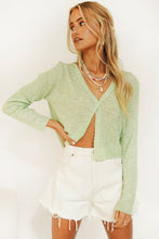 Load image into Gallery viewer, Love Song Button Front Knit Top // Lime
