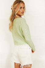 Load image into Gallery viewer, Love Song Button Front Knit Top // Lime
