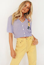Load image into Gallery viewer, Lost In Yesterday Button Front Knit Top // Lilac
