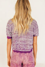 Load image into Gallery viewer, Femme Cool Button Front Knit Top // Purple
