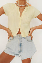 Load image into Gallery viewer, Another Day Button Front Knit Top // Lemon
