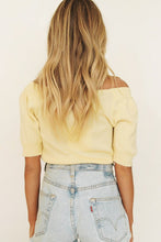 Load image into Gallery viewer, French Village Button Front Knit Top // Lemon
