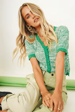 Load image into Gallery viewer, Femme Cool Button Front Knit Top // Green
