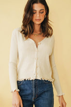 Load image into Gallery viewer, In The Desert Button Front Knit Top // Natural
