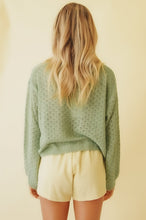 Load image into Gallery viewer, French Romance Button Front Knit Top // Sage
