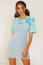 Load image into Gallery viewer, Dance First Mesh Mini Dress // Sky
