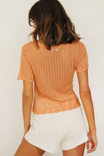 Load image into Gallery viewer, Afternoon Light Button Front Knit Top // Orange
