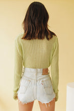 Load image into Gallery viewer, Be Chic Button Front Knit Top // Lime
