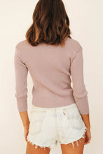 Load image into Gallery viewer, Lights Up Button Front Knit Top // Mauve
