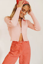Load image into Gallery viewer, Last Minute Zip Front Knit Top // Pink
