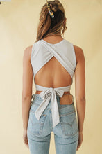 Load image into Gallery viewer, Cooler Than You Ribbed Tie Back Top // Stone
