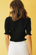 Load image into Gallery viewer, Frontline Button Front Knit Top // Black
