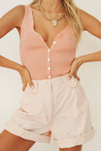 Load image into Gallery viewer, Arianne Button Front Knit Top // Salmon
