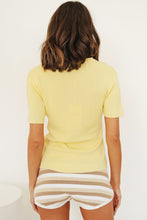 Load image into Gallery viewer, Camera Style Button Front Knit Top // Lemon
