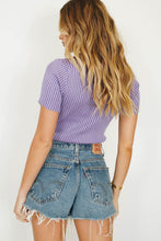 Load image into Gallery viewer, 90&#39;s Flashback Button Front Knit Top // Purple

