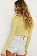 Load image into Gallery viewer, For Love Button Front Knit Top // Lime
