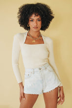Load image into Gallery viewer, Favourite Film Ribbed Knit Top // Cream
