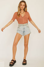 Load image into Gallery viewer, Chance Moments Button Front Knit Top // Rose
