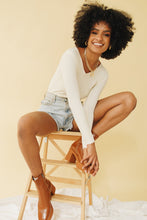 Load image into Gallery viewer, Me &amp; You Ribbed Knit Top // Cream
