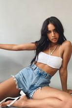 Load image into Gallery viewer, Bella &amp; Hailey Lace Tie Back Crop // White
