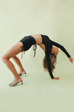 Load image into Gallery viewer, Chance Moments Tie Back Top // Black
