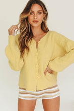Load image into Gallery viewer, Home To Sicily Button Front Knit // Lemon
